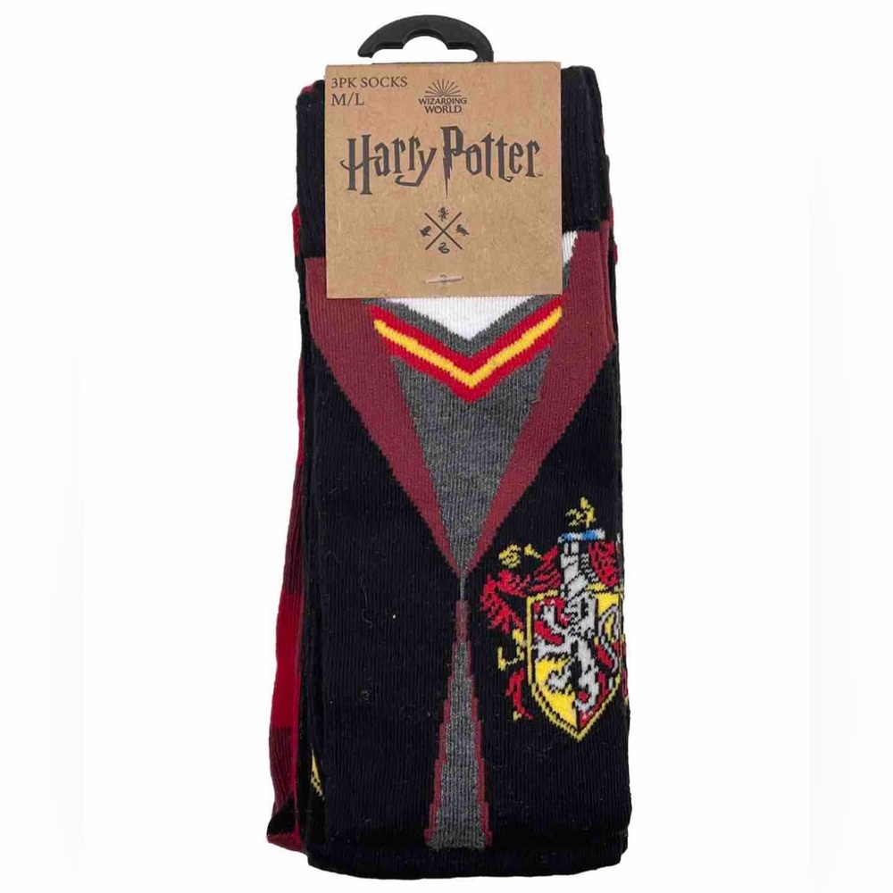 WARNER BROS London Harry Potter Gryffindor 3-pk Wizard Socks M/L (Discontinued)